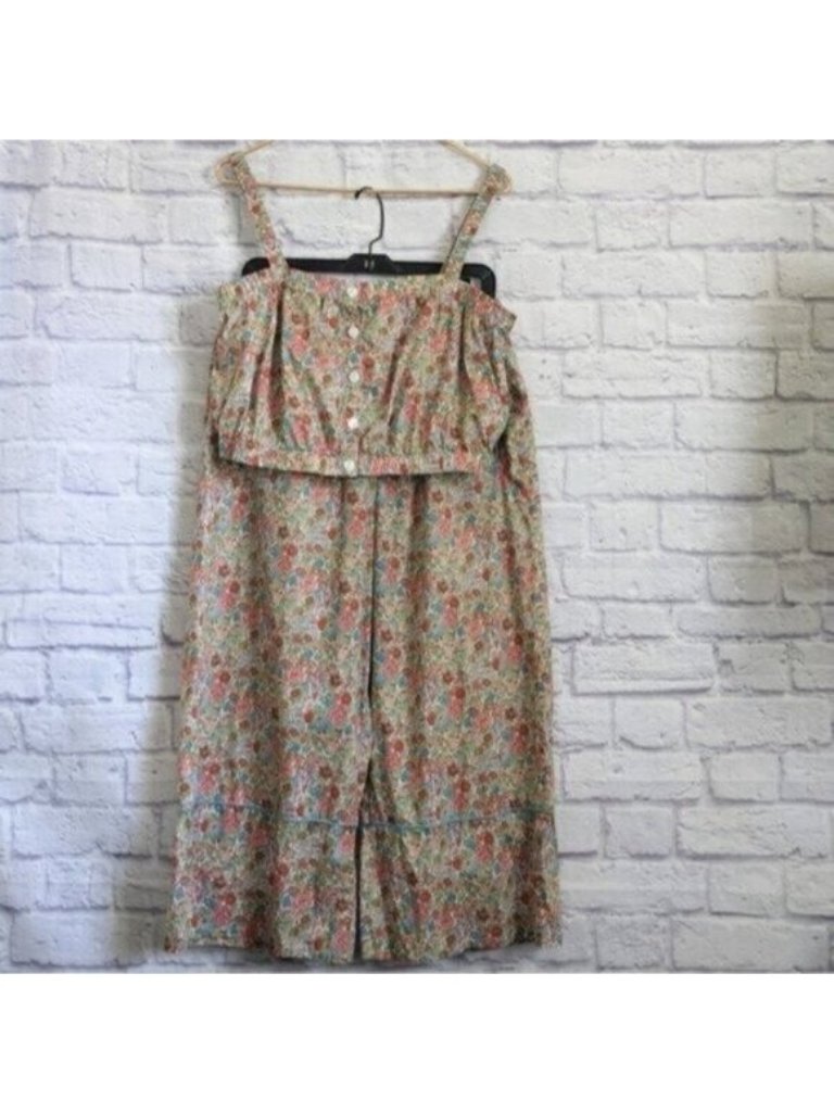 Roller Rabbit Liberty London Elysian Day Floral Print Pants And Crop Top Set